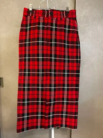 즉시 구매 OK ZARA 빨간색 체크 타이트 스커트 XS/640