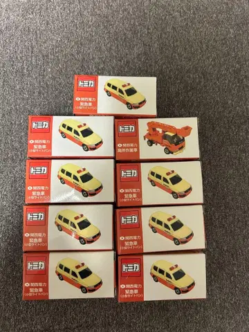 미개봉품 토미카 간사이 전력 긴급 차량 고소 작업 차량 묶음 판매 9대