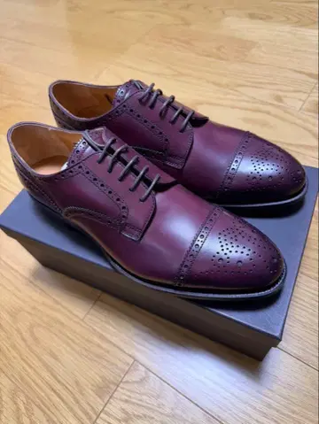 뉴요커 버건디 윙팁 드레스 신발