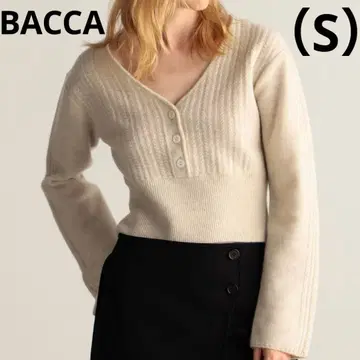 BACCA 울 캐시미어 케이블 스티치 숏 니트 S