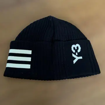 Y-3 블랙 니트 모자 블랙