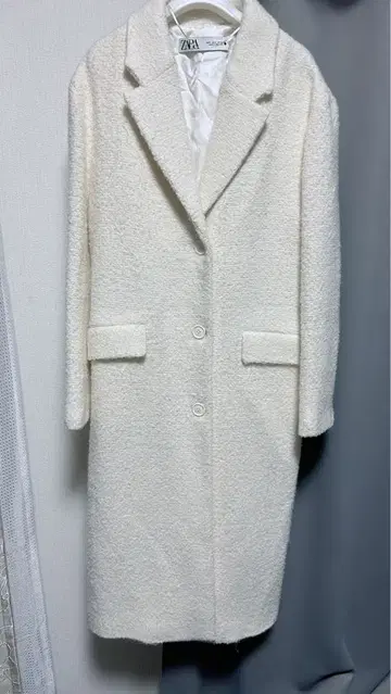 ZARA 화이트 아이보리 롱 코트