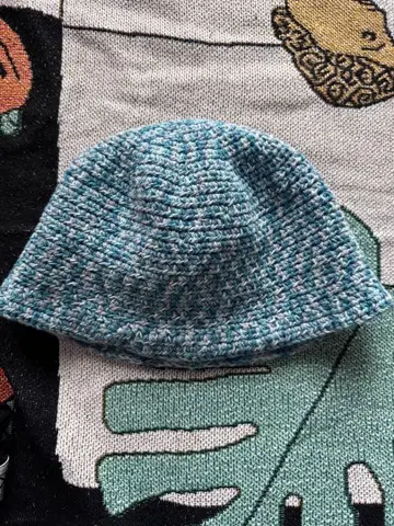 파랑과 그린의 니트 베레모