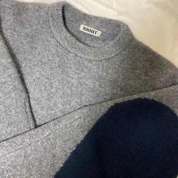nknit 니트 그레이 네이비 하트 스웨터
