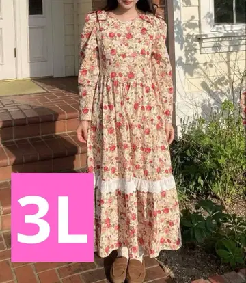 시마무라 maihee LULALA 꽃무늬 롱 원피스 3L 빅 사이즈