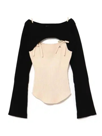 andmary Bebe 리본 세트 탑 블랙