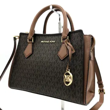 마이클코어스 2way 핸드백 숄더 PVC 가죽 모노그램 브라운