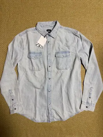[미사용 새상품] ZARA 꽃무늬 데님 셔츠 S
