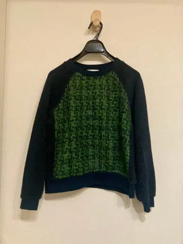 liina 리이 바이컬러 울 트위드 니트 38 네이비 셋업 가능