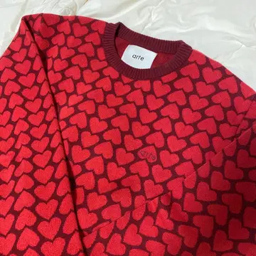 arte antwerp 알테 22aw 하트 스웨터 레드