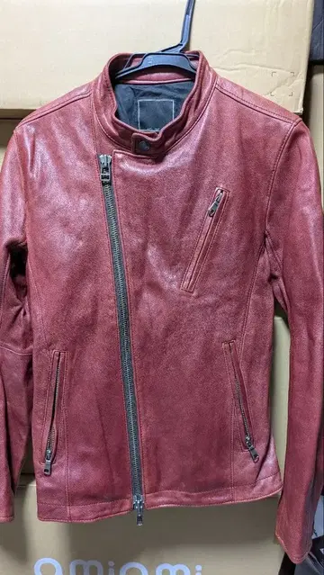 TETE HOMME 테토옴므 세미 더블 라이더 자켓 레드