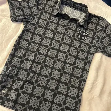 플로럴 패턴 피케 셔츠 블랙과 그레이