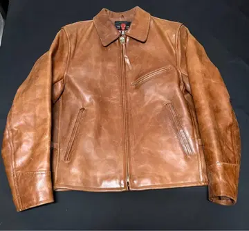 R.B.C 스테아하이드 싱글 라이더 자켓 브라운 32