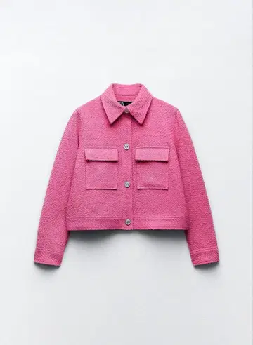 ZARA 크롭 핑크 자켓