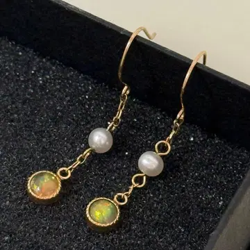 cuicui 오팔 펄 후크 귀걸이 K10 YG