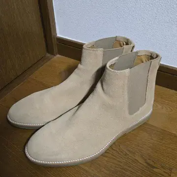 ZARA 가죽 첼시 부츠 스웨이드 베이지 39