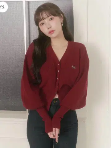 커브 셰이프 니트 가디건