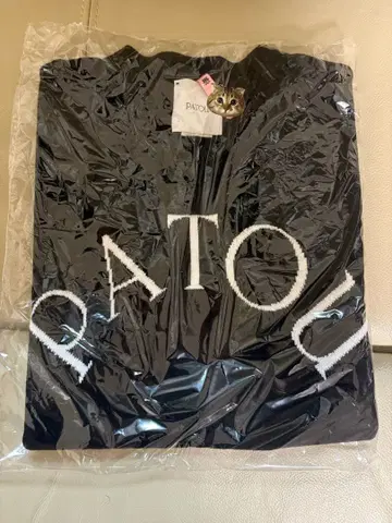 PATOU 블랙 로고 니트 반팔