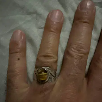 타이거 아이 실버 반지 14호