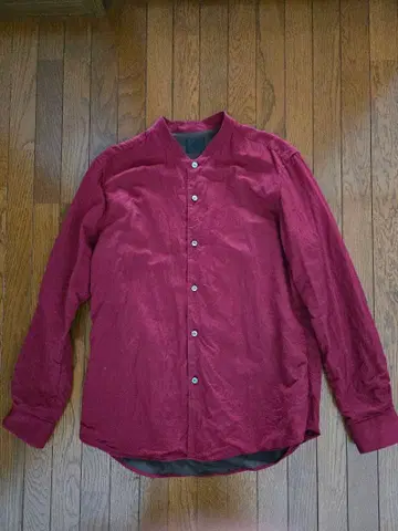 야마우치 염축 가공 코튼 린넨 셔츠 보르도