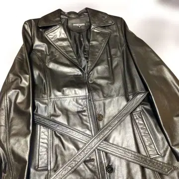 천연 가죽 롱 코트 기장 120cm