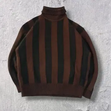 90s vintage 배색 보더 하이넥 니트 y2k 페어리 그런지