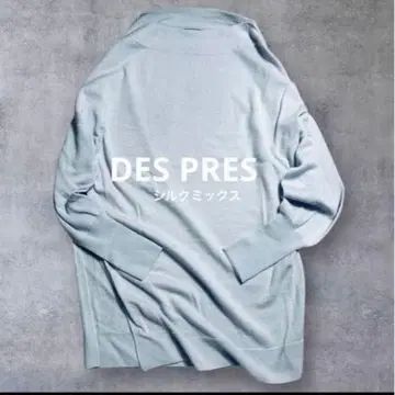 데프레 고급 실크 울 예쁜 색 보트넥 엉덩이 덮는 풀오버 클리닝 완료