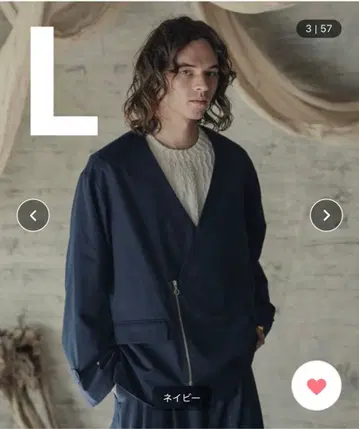 casper john 칼라리스 지퍼 테일러드 자켓 L 네이비