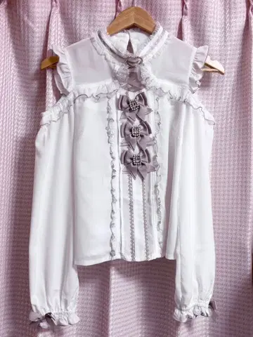 리즈리사 LIZLISA 리본 블라우스 핑크