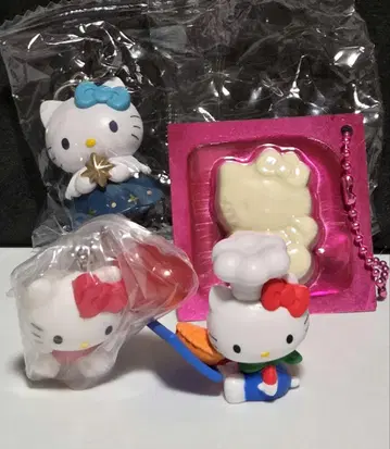 헬로키티 캡슐 토이 4개 산리오 키티 별색 천사 참 등