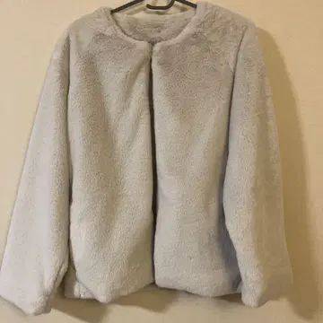 라이트 그레이 보아 자켓 노카라