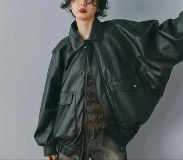 새상품 니코앤드 인조 가죽 2WAY 모듬 블루종 블랙