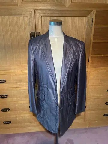 광택 그레이 자켓 코트