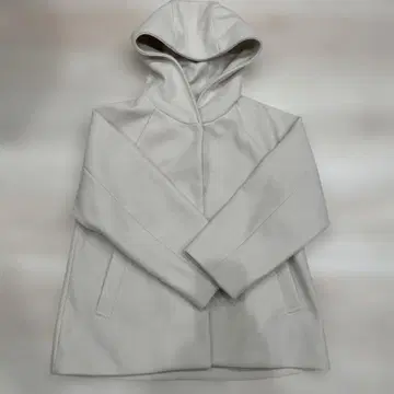 GLOBAL WORK 후드 부착 코트 화이트 S 사이즈