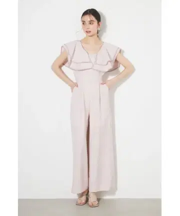 즉시 구매 OK rienda/숄더 더블 프릴 올인원/620