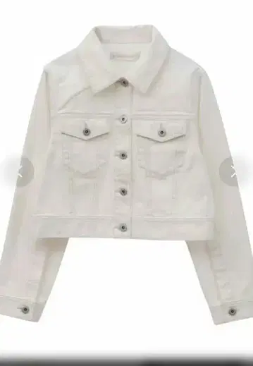 트란테안 손 드 모드 화이트 크롭 데님 자켓 36 S