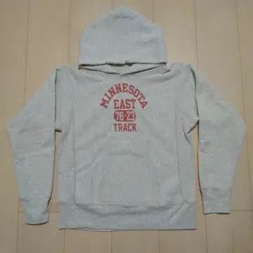 챔피온 리버스 위브 후드티 멜란지 그레이 빨간색 단색 택 S 사이즈