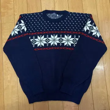 Pearl Diver 노르딕 스웨터 눈꽃 패턴 L 사이즈