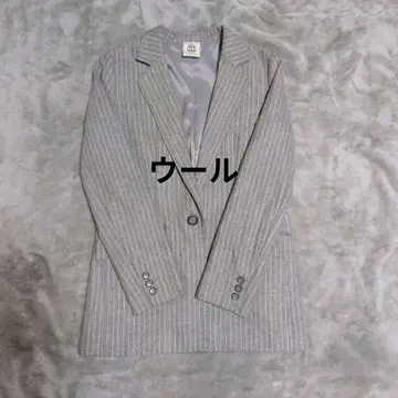 울 Le souk 스트라이프 테일러드 자켓 36