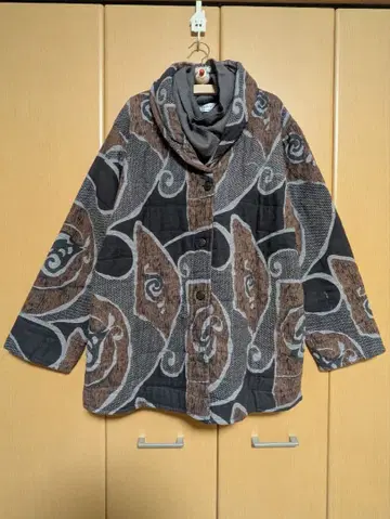 미사용 새상품 인도 면 충전솜 코트 & 머플러