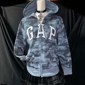GAP 카모플라쥬 지퍼 후드티 헤이세이 갸루 Y2K 그런지 크롭 기장