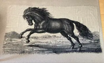 1~2회 착용 새상품급 말 패턴 울 대형 스톨 운세 상승 경인년 말