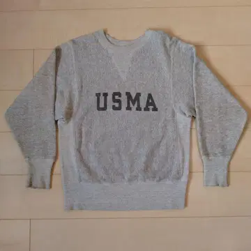 챔피온 리버스 위브 USMA 파랑 단색 택 사이즈 S 70년대