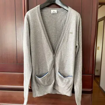 LACOSTE 그레이 V넥 가디건 사이즈 2