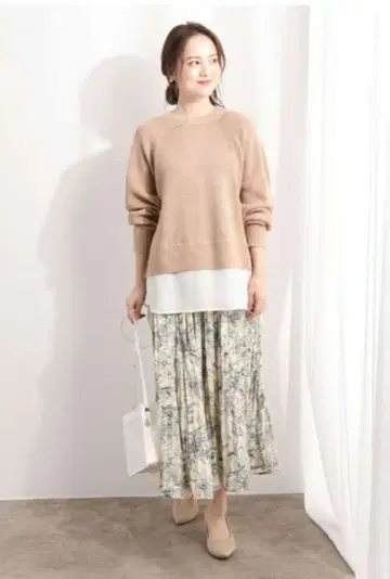 [ 새상품 ] ViS 레이어드 스타일 베이지 니트