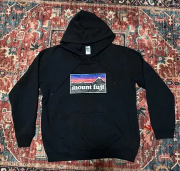 GILDAN 후지산 프린트 후드티 L 사이즈 블랙