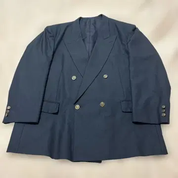 4L 울 100% 네이비 골드 버튼 더블 브레스트 테일러드 자켓