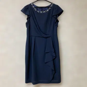 네이비 비쥬 부착 드레스 포멀 네이비 네이비