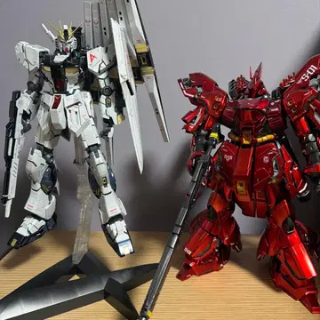 [ 조립 완료 ] MG 뉴 건담 & 사자비 [한정판] 세트