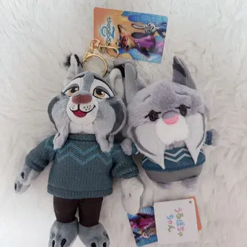 주토피아2 파우바트 봉제 인형 키체인 우루포차차짱 세트